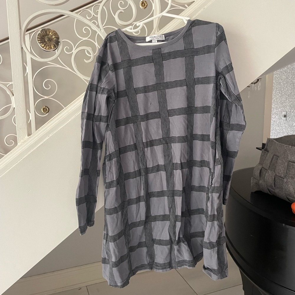 Gray Checkered Kids Dress